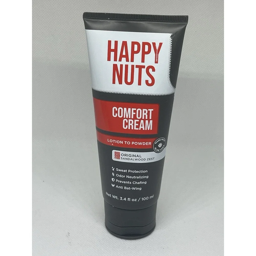 HAPPY NUTS Comfort Cream Deodorant For Men: Anti-Chafing Sweat Defense, Odor Con